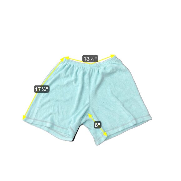 Silver Wear Light Blue Terrycloth Lounge Set Henley Top Elastic Waist Shorts - Picture 9 of 12